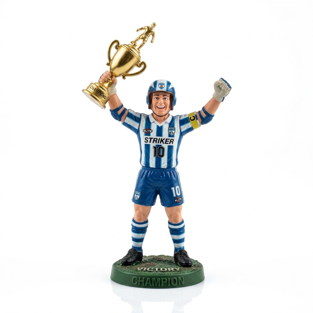 Messi Holding Trophy Statue